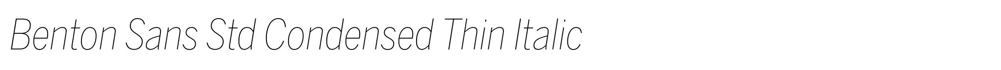Benton Sans Std Condensed Thin Italic image